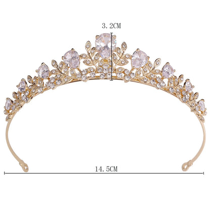 sengpan Rhinestone Bridal Crown Tiaras Crystal Prom Diadem Crowns Headband Bride Tiaras Wedding Hair Accessories Jewelry Crown Gift