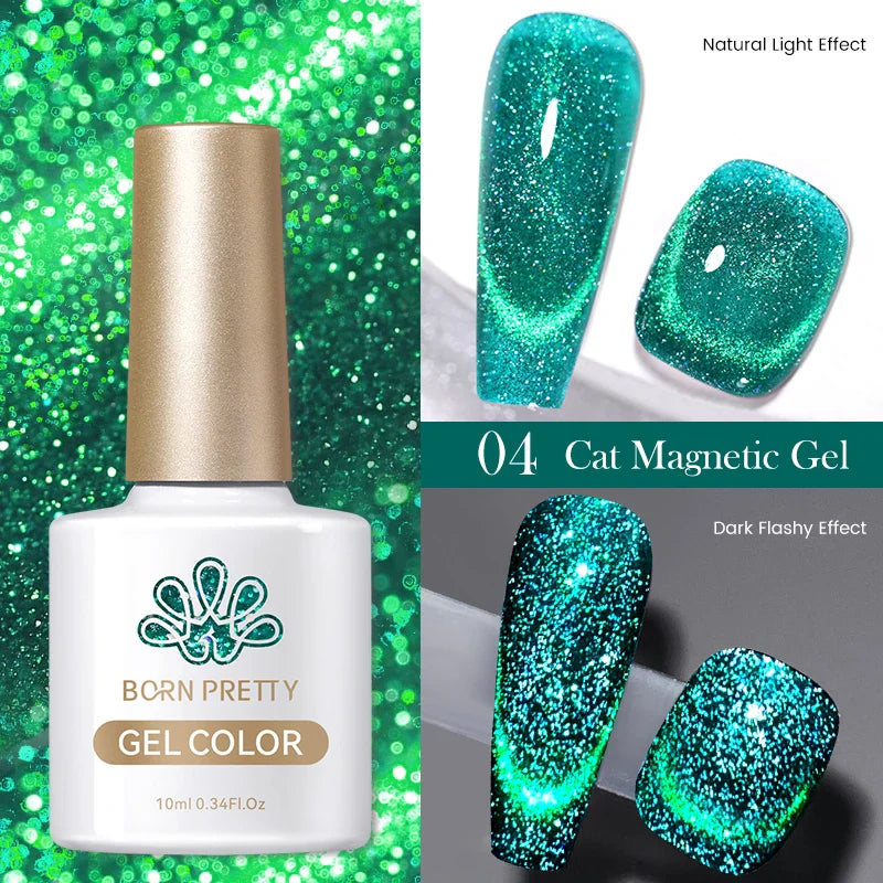 sengpan Super Holos Cat Magnetic Nail Gel Polish for Nails 10ml Soak Off Holographics Laser Gel Polish Auroras Glimmer Nails