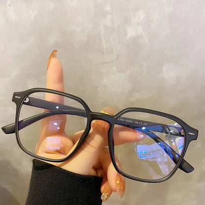 sengpan Square polygon Frame Plain glasses blue membrane Glasses all can match Men Women Fashion glasses lenses Blocking Glasses Eyewear