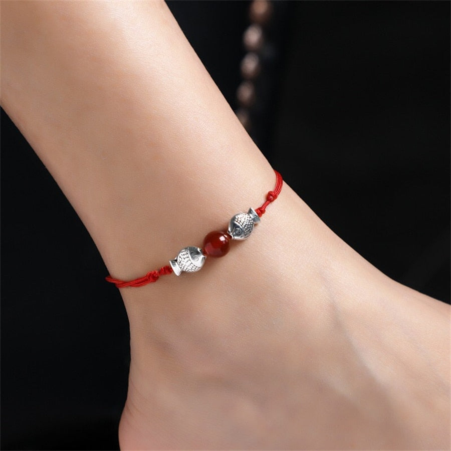 sengpan Simple Heart Boho Anklet Bracelets For Women Summer Holiday Beach Chain Bead Ankle Bracelet On Leg Foot Wedding Party Jewelry