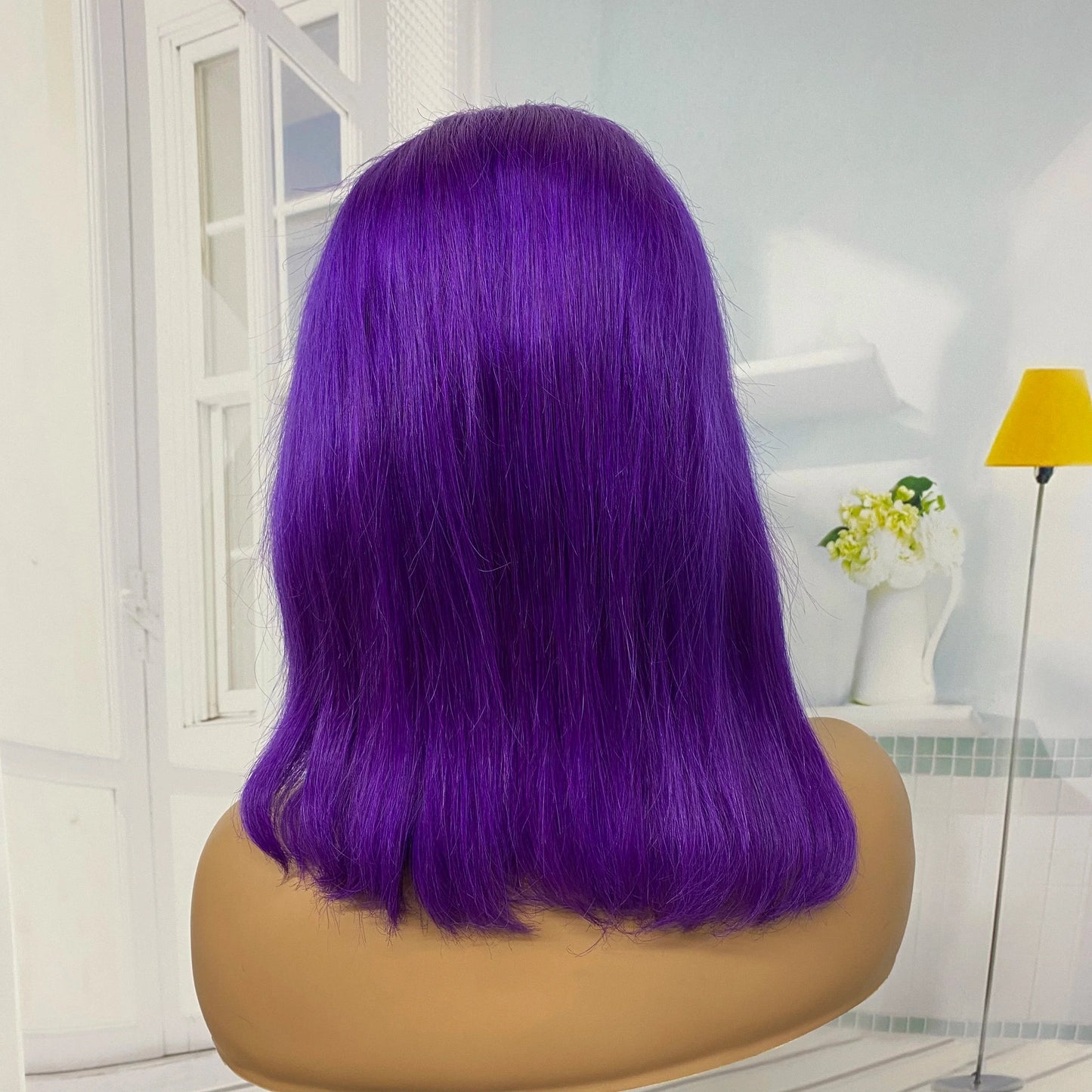 sengpan 180% Density Colorful Bob 13x4 Lace Front Human Hair Wigs Pink Blue Purple Color Bob Straight Human Hair Wigs Human Hair wigs