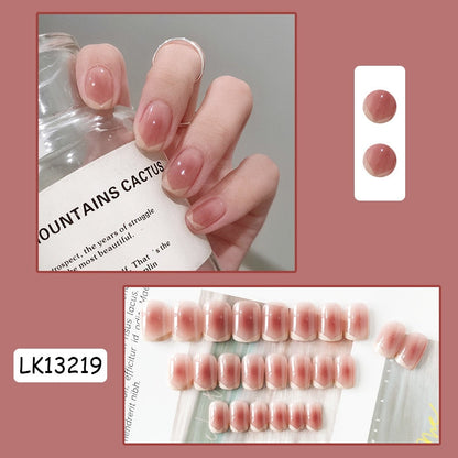 sengpan 24p Artifical Fake Nails Full Coverage False Nails White Clouds French Long Wearing Reusable Nail Coffin Ballerina Press on Nail