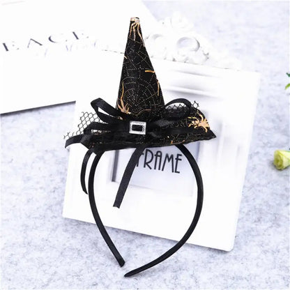 sengpan Witch Hat Hairbands Halloween Headwear Decoration For Children Girl Women Pumpkin Ghost Hair Accessories Cosplay Party Gifts