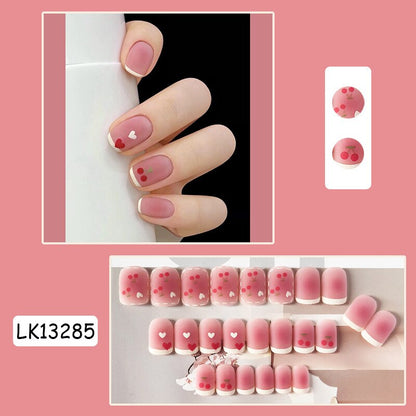 sengpan 24Pcs Artificial False Nails French Ballet Press On Nail Art Seamless Removable Wearing Reusable Fake Nails Full Cover Nail Tips