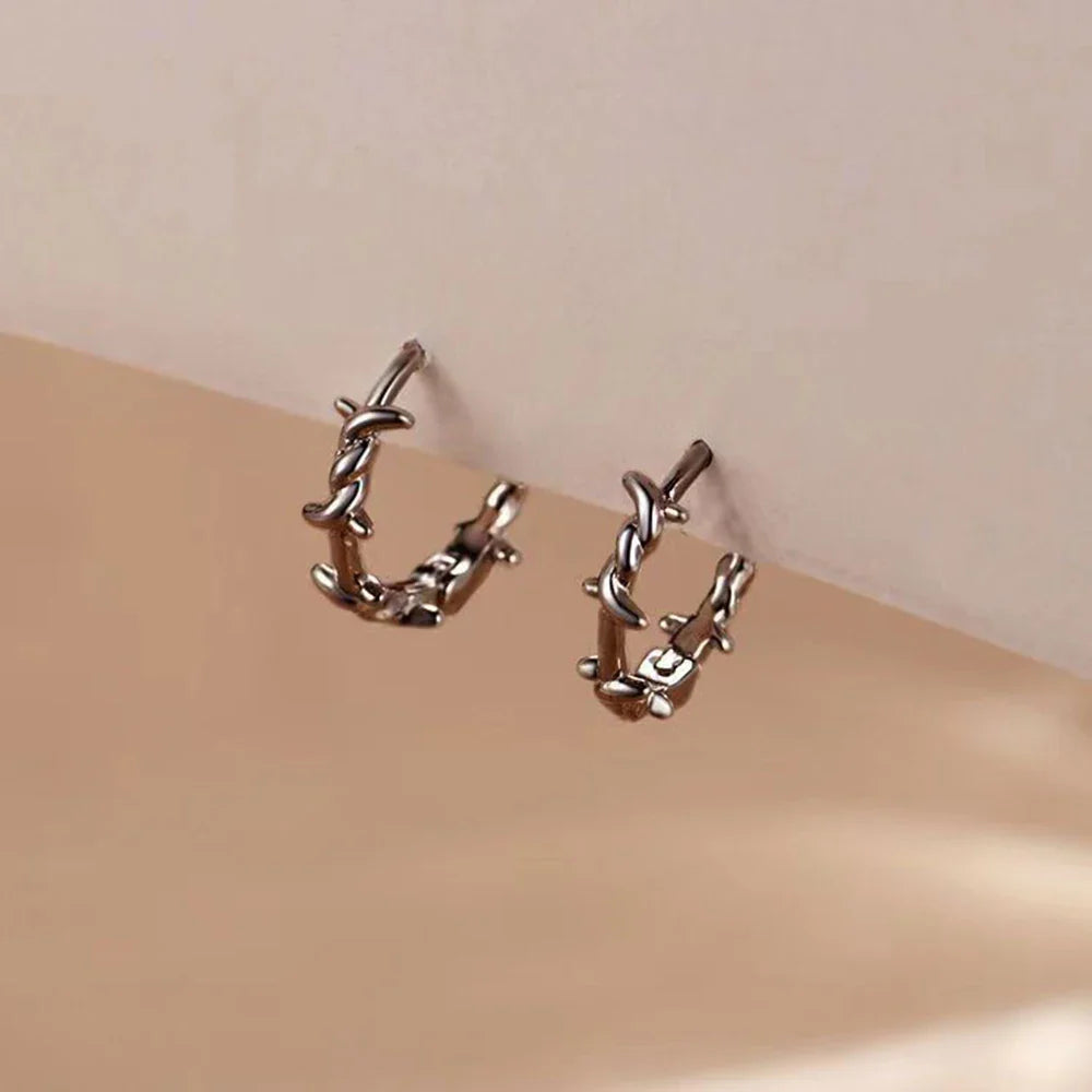 sengpan Punk Small Cross Stud Earrings for Teens Ear Piercing Star Earrings Women Men Pierced Unusual Party Earrings Jewelry