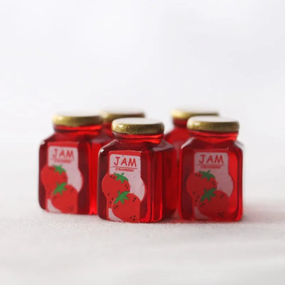 sengpan Novelty Strawberry Jam Jar Earrings Simulated Transparent Strawberry Honey Jam Resin Accessories Handmade Unique Jewelry Gifts