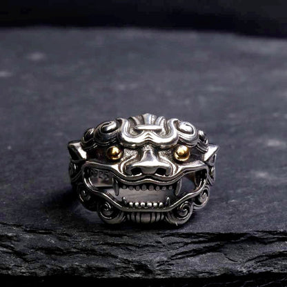 sengpan father's day gifts Classic Mens Personality Domineering Bull Head Ring Fashion Trend Bull Magic Ring Opening Adjustable Size Goth Punk Jewelry Gift