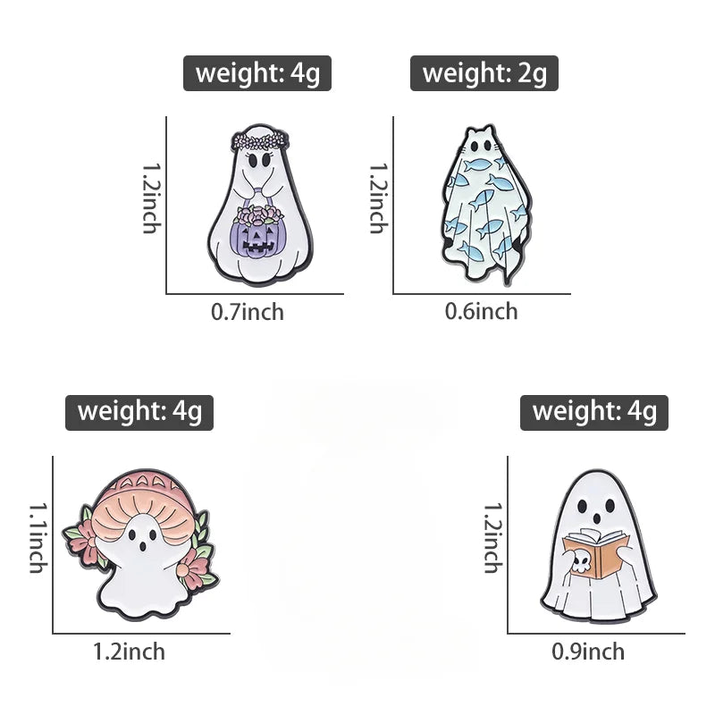 sengpan Fun Mushroom Pumpkin Ghost Enamel Pins Halloween Lapel Brooches Pin Clothes Hat Backpack Badges Jewelry Halloween Gift Wholesale