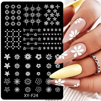 sengpan Spring Flowers Nail Stamping Plates Cherry Blossom Summer Daisy Floral Butterfly DIY Nail Design Image Stamp Templates Stencil