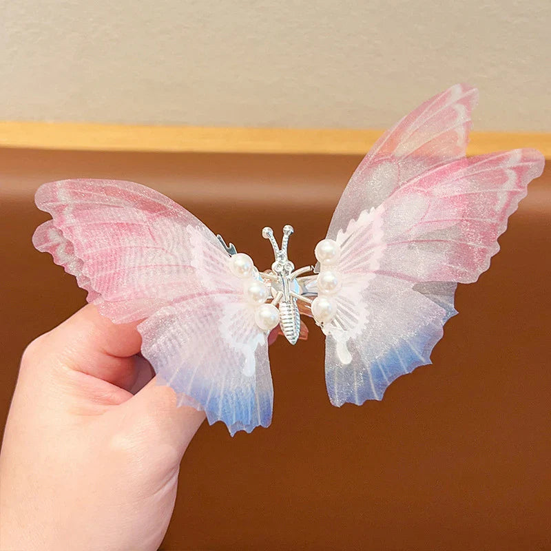 sengpan Shaking Move Wing Top Clip Bangs Kids Clip Shiny Rhinestone Moving Butterfly Children Hairpin Alloy Hair Accessories