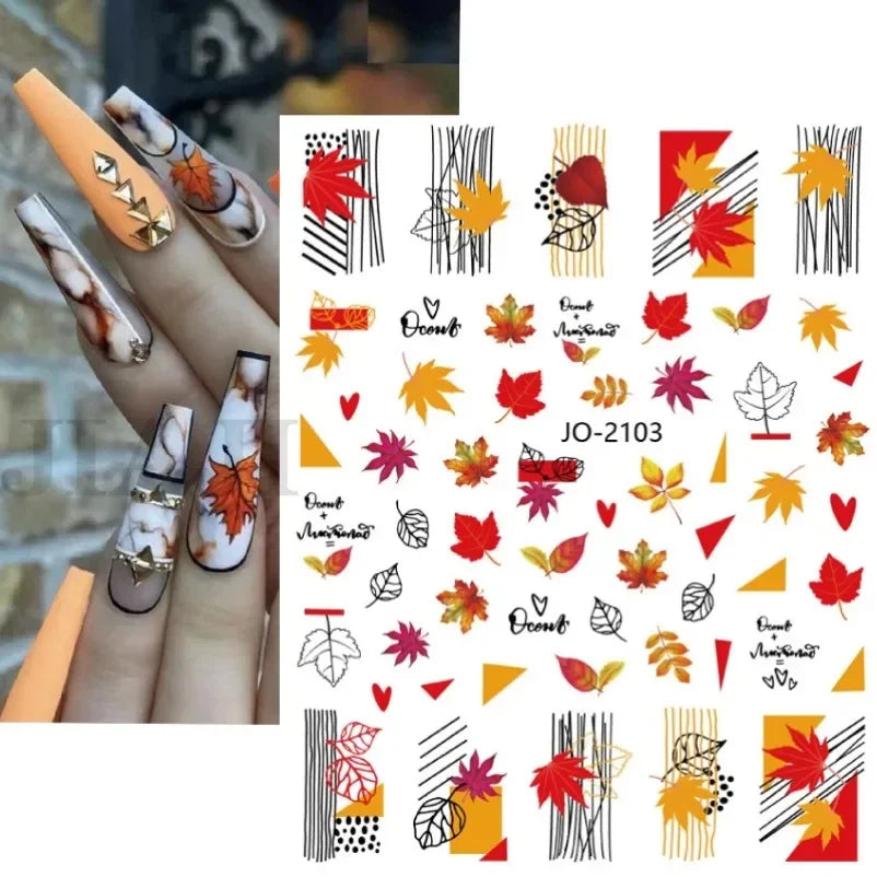 sengpan Simple Flowers 3D Nail Stickers Spring Summer Blossom Floral Tulip Fruit Nail Art Decals Adhesive Sliders Manicure Decorations