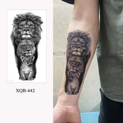 sengpan Black Forest Animal Temporary Tattoos for Men Wolf Tattoo Stickers Tiger Skull Skeleton Fake Tattoo for Women Arm Sleave