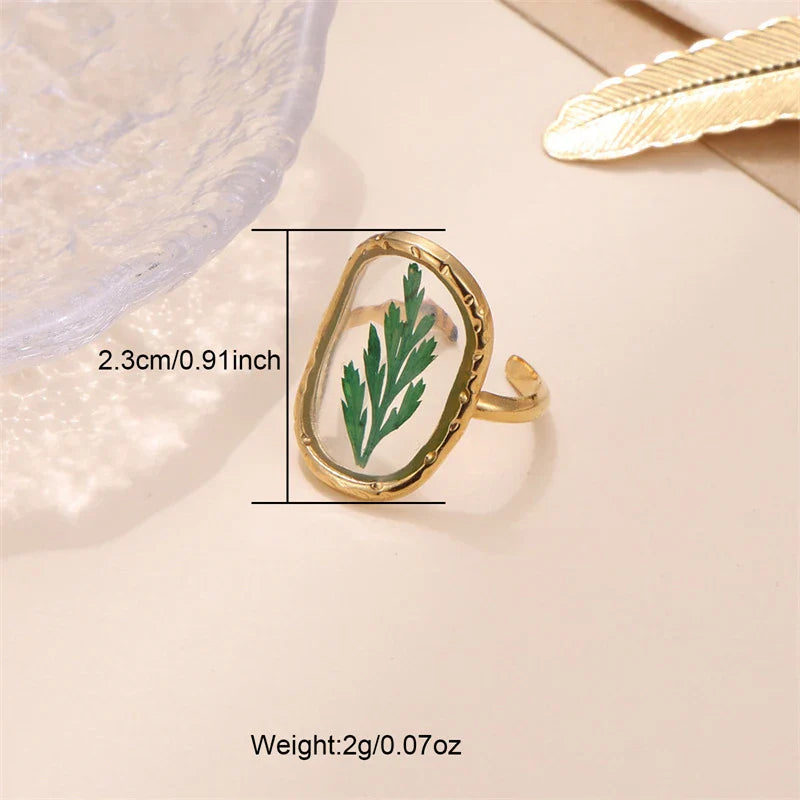 sengpan Ins Retro Women's Fashion Jewelry Eternal Flower Series Stainless Steel Ring Love Accessories Open Ring