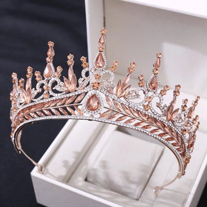 sengpan Baroque Bride Crowns Crystal Queen Princess Rhinestone Tiaras Bridal Headband Bridal Headpiece Wedding Hair Accessories Tiaras