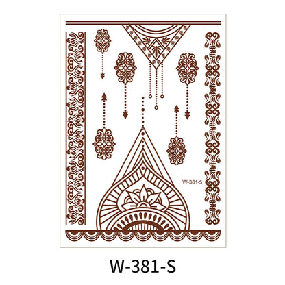 sengpan Brown Henna Temporary Tattoos for Women Henna Sticker for Hand Fake Tatoo Women's Body Protection Tattoo Dulhan Moroccan Design