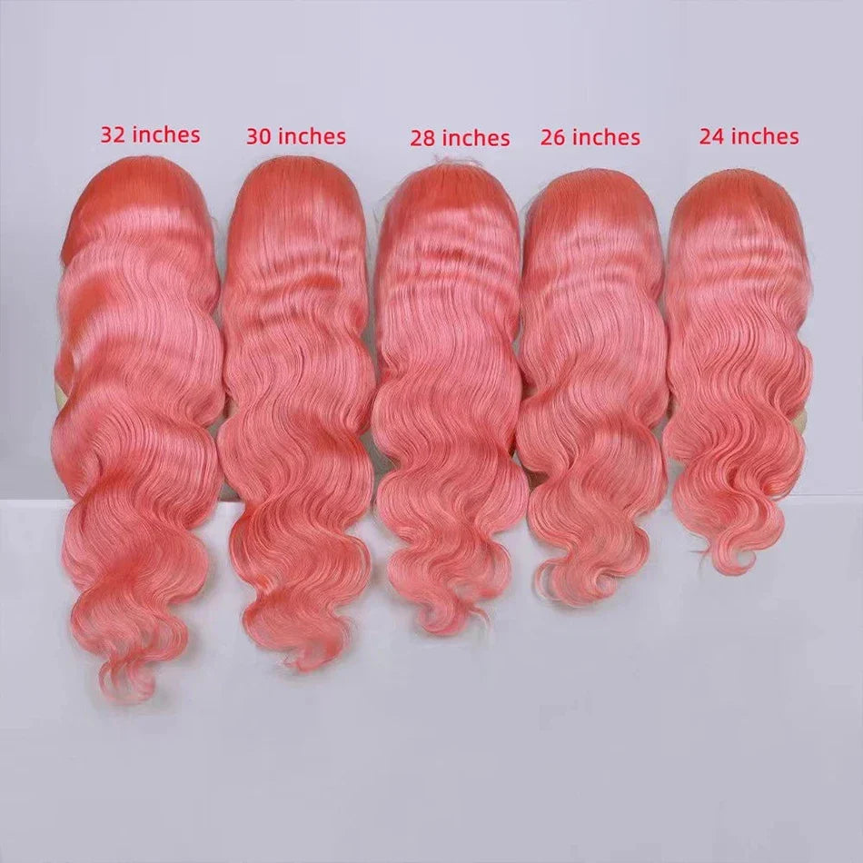 sengpan Body Wave 13x4 13x6 Hd Lace Frontal Wig Pre Plucked Transparent Colored Lace Front Pink Wig For Women Human Hair Wigs