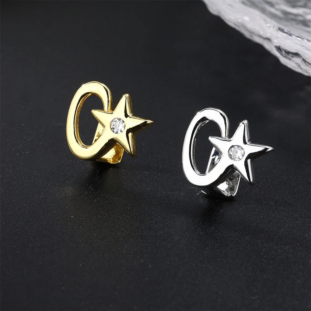 sengpan Hip Hop Teeth Grillz Star Shape Gold Plated Caps Charm Dental Grills For Men Women Jewelry Halloween Cosplay Gift