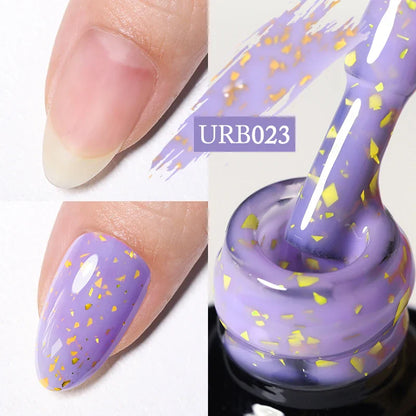 sengpan SUGAR Aurora Rubber Gel Nail Iridescent Pearl Effect Metallic Mirror Nails Manicure Soak Off UV LED No Wipe Top Coat Base Gel