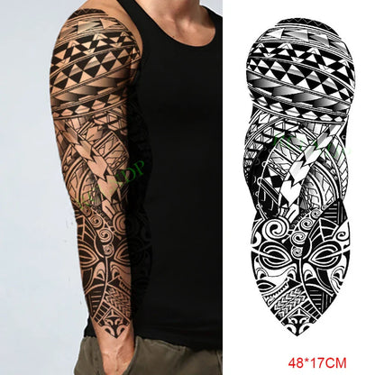 sengpan Waterproof Temporary Tattoo Sticker Anubis Ancient Egypt Greece Zeus Eye Full Arm Fake Tatto Flash Tatoo Sleeve for Men Women