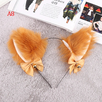 sengpan Animal Cute Cat Ears Halloween Headband Women Kawaii Anime Hair Hoop Halloween Cosplay Party Costume Hair Accessories