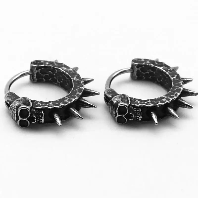 sengpan Retro Goth Bat Zircon Earrings Suitable for Personality Men and Women Punk Rock Hip Hop Earrings Halloween Accessories