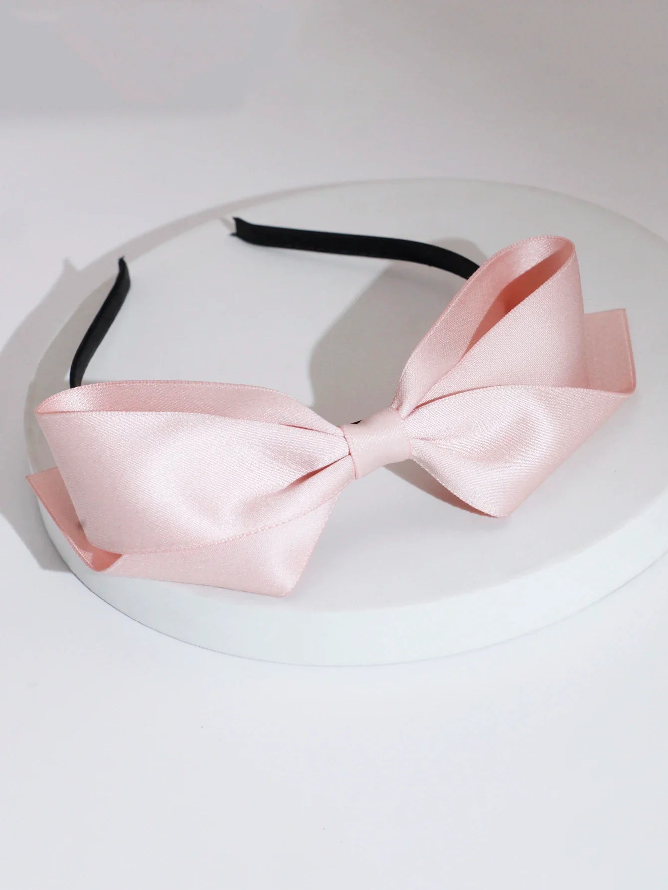 sengpan Solid Color Black Ribbon Bow Top Headband for Women Girls Fashion Bezel Female Hair Accessories