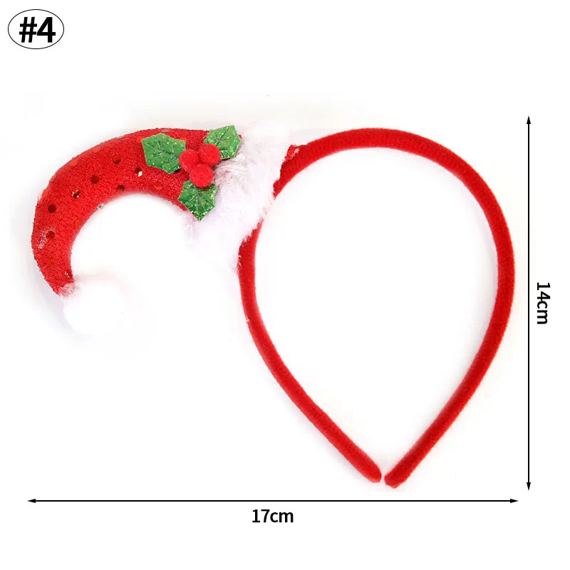 sengpan Christmas Bowknot Headband Cute Elk Snowman Bow Hair Hoop Xmas Hairband Hair Accessories 2025 Christmas Decor Supplies