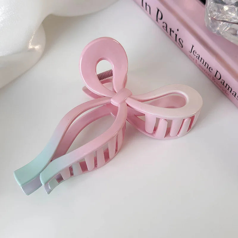 sengpan Y2K Heart Bow Flower Hairpin Summer Fairy Clip Gradient Tie-Dye Acetate Headwear Women Styling Tools Barrettes Hair Accessories