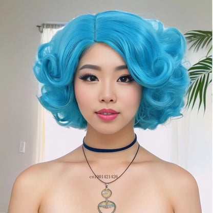 sengpan Cosplay Wig Green Wigs for Women Synthetic Short Curly Wig St. Patrick's Day Costume Party Harajuku Anime Lolita Wig