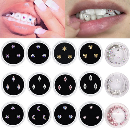 sengpan 1box Dental Crystal Tooth Jewelry Diamond Ornaments Tooth Gems DIY Teeth Decoration Dental Accessories Gift