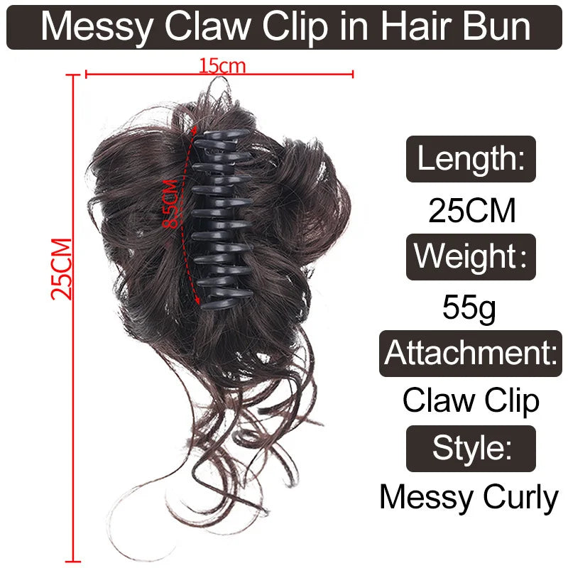 sengpan 2024 New Lazy Wind Grab Clip Fluffy Long Beard Hair Package Wig Set Ponytail Wig Ring Hair Clip Female Bridal Hair Accessories