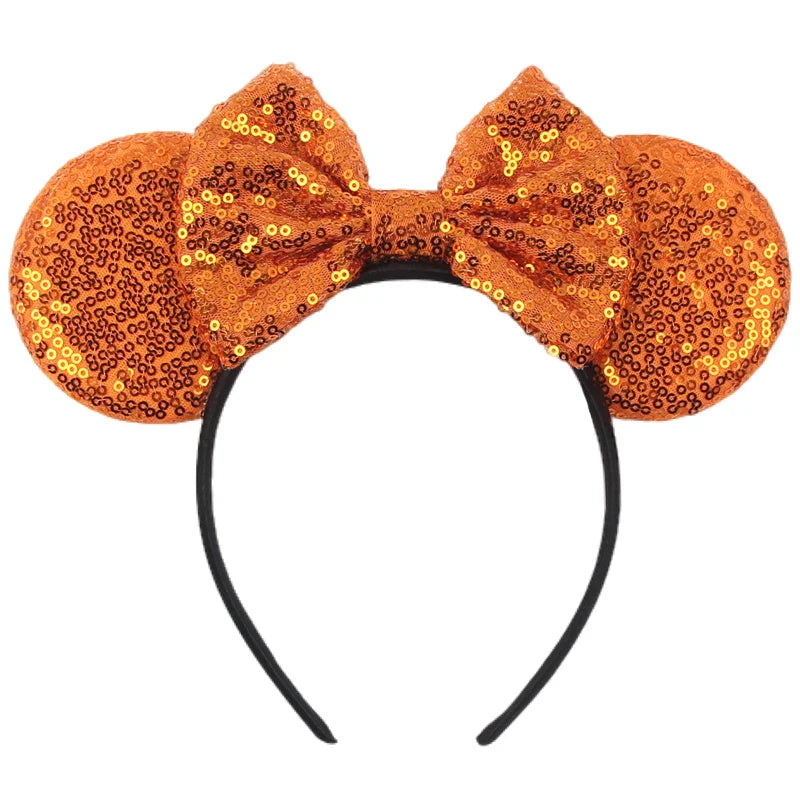 Lianfudai 2024 Nieuwe Disney Mouse Ears Headband  Hoofdband Bat Pompoen Lovertjes Strik Halloween Festival Feest Cosplay Haaraccessoires