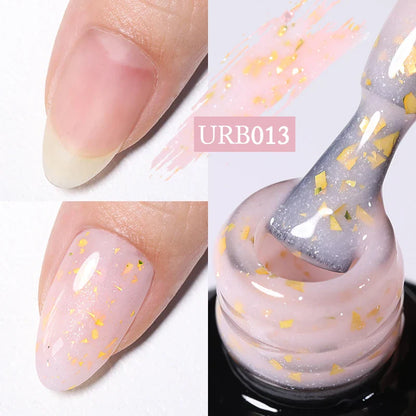 sengpan SUGAR Aurora Rubber Gel Nail Iridescent Pearl Effect Metallic Mirror Nails Manicure Soak Off UV LED No Wipe Top Coat Base Gel