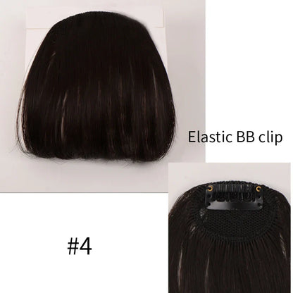 sengpan Synthetic Fake Hair Bangs Hair Clips For Extensions Natural Straigth Black Invisible Wig Women Natural Neat Hair Bang