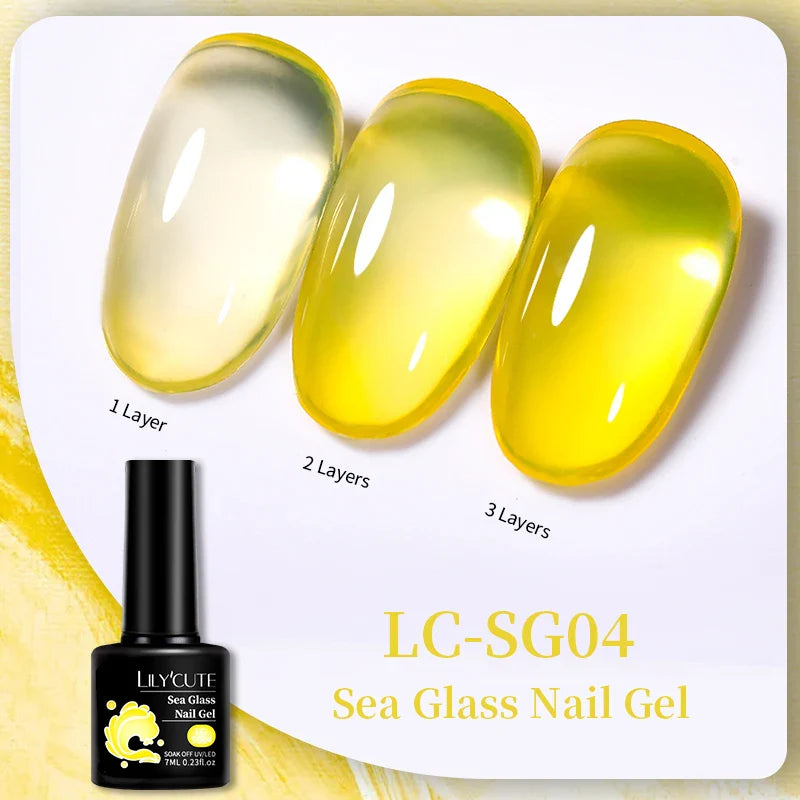 sengpan 7ml Translucent Jelly Amber Gel Nail Polish Brown Coloured Varnish Gel Long Lasting Semi Permanent UV Nail Art Manicure