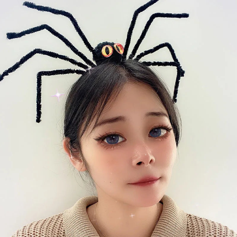 sengpan Creative Halloween Spider Headband Spider Head Band Spider Head Hoop Masquerade Dress Up Halloween Party Decoration Headdress