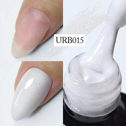 sengpan SUGAR Aurora Rubber Gel Nail Iridescent Pearl Effect Metallic Mirror Nails Manicure Soak Off UV LED No Wipe Top Coat Base Gel