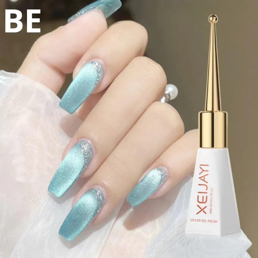 sengpan Magnetic Gel Purple Color Reflective Glitter Cat Eye Gel Polish 자석젤  Semi-permanent Nail Polish UV Venalisa for Manicure