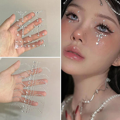 sengpan New Diy Eyes Face Self Adhesive Makeup Temporary Tattoo Beauty Diamonds Jewels Stickers Festival Body Art Decor Nail Diamond