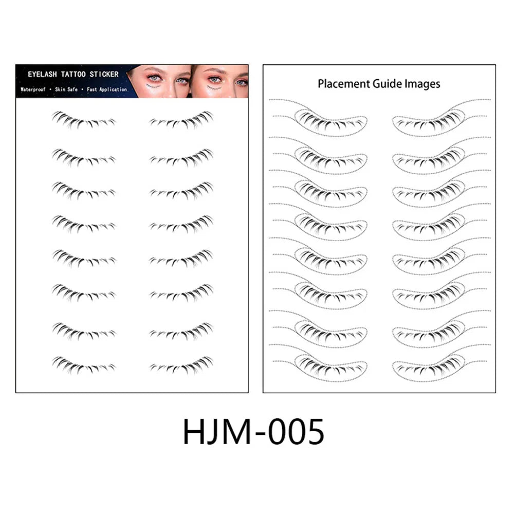 sengpan 8 Pairs Lower Eyelash Tattoo Stickers Makeup Fake Lashes Temporary Tattoo Patch Natural False Eyelash Eyelashes Extension