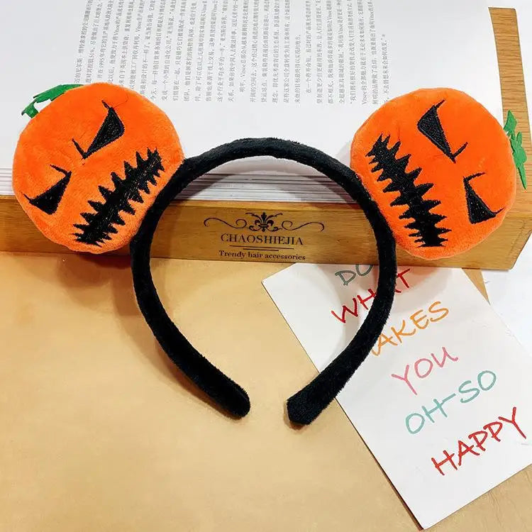 sengpan Cartoon doll hair accessories holiday dress up performance headdress decoration devil pumpkin headband funny Halloween headband