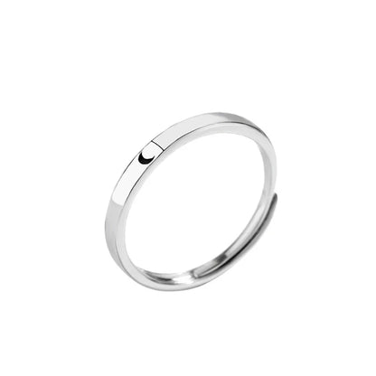 sengpan Sun Moon 2in1 Irregular Match Couple Rings Opening Adjustable Ring Sterling Silver Wedding Ring Jewlery Lover Gift for Friends