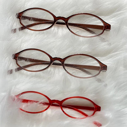 sengpan 1/3pcs Red Green Oval Frame Glasses Women Girls Y2K Retro Anti Blue Light Eyewear Glass Computer Reading Eyeglasses Decorative