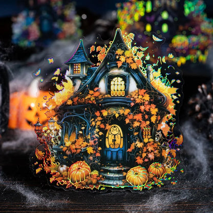 sengpan 10 Pcs/bag Gothic Castles Witch Halloween Pumpkin Transparent Stickers DIY Decorative Junk Journal Diary Scrapbook Materials