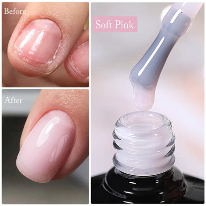 sengpan SUGAR Aurora Rubber Gel Nail Iridescent Pearl Effect Metallic Mirror Nails Manicure Soak Off UV LED No Wipe Top Coat Base Gel