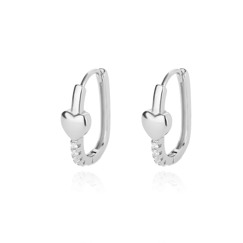 sengpan Zircon Hoop Earrings for Women Stainless Steel Gold Plated Earring 2023 Trending New In Aesthetic Jewelry aretes mujer bijoux