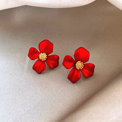 Lianfudai Cute New Flower Bee Asymmetric Earrings Fashion Zircon Earrings Jewelry Punk Lmitation Pearl Stud Earrings For Women Girls Gift