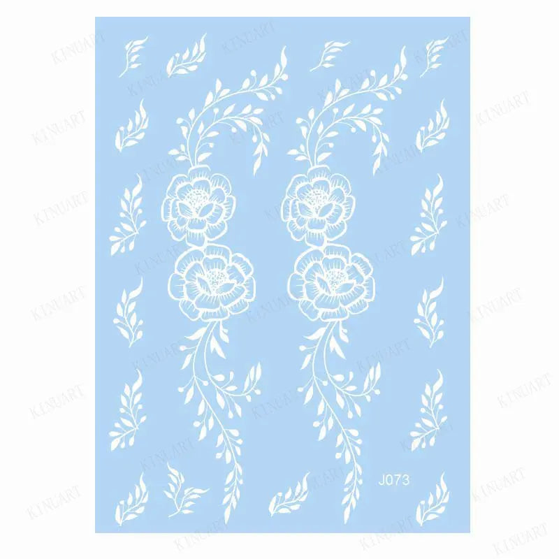 sengpan White Henna Tattoo Sticker Waterproof Temporary Tattoos for Women Body Art Mehndi Stickers for Hand Wedding Party Hena Tattoo