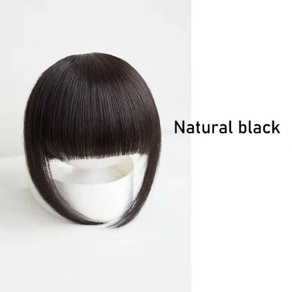 sengpan Synthetic Fake Hair Bangs Hair Clips For Extensions Natural Straigth Black Invisible Wig Women Natural Neat Hair Bang