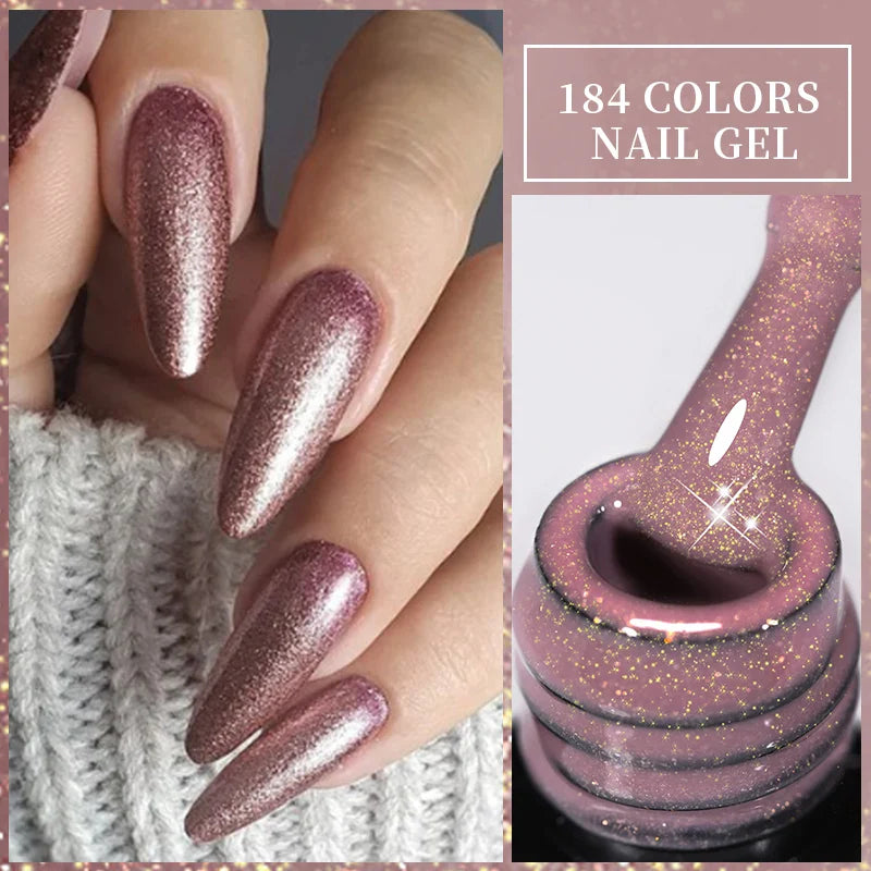 sengpan 7ML Gold Foil Quick Extension Gel Nail Polish Nude Purple Nail Flakes Vernis Semi Permanent UV Gel Nail Art Hard Gel